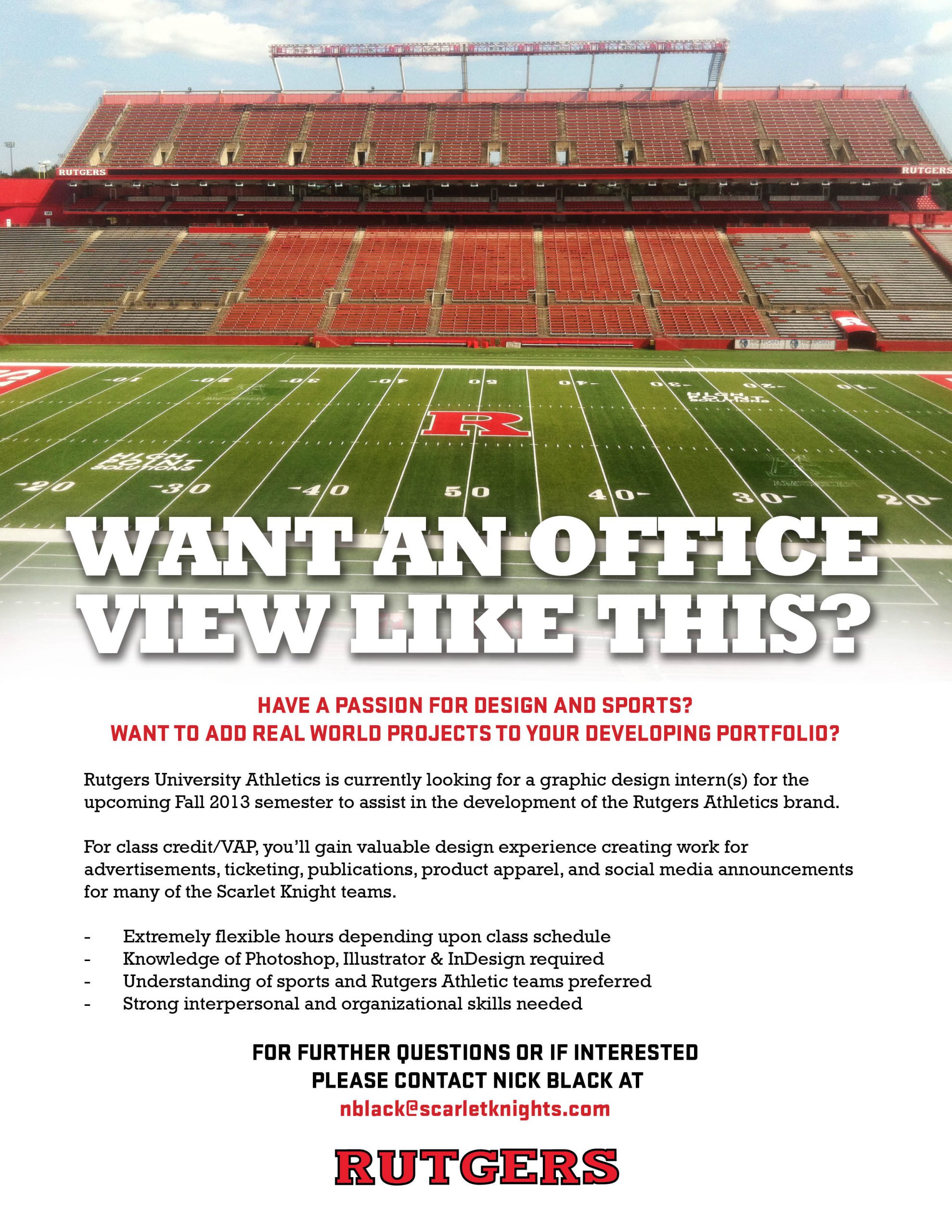 RU Athletics Internship Design at Mason Gross